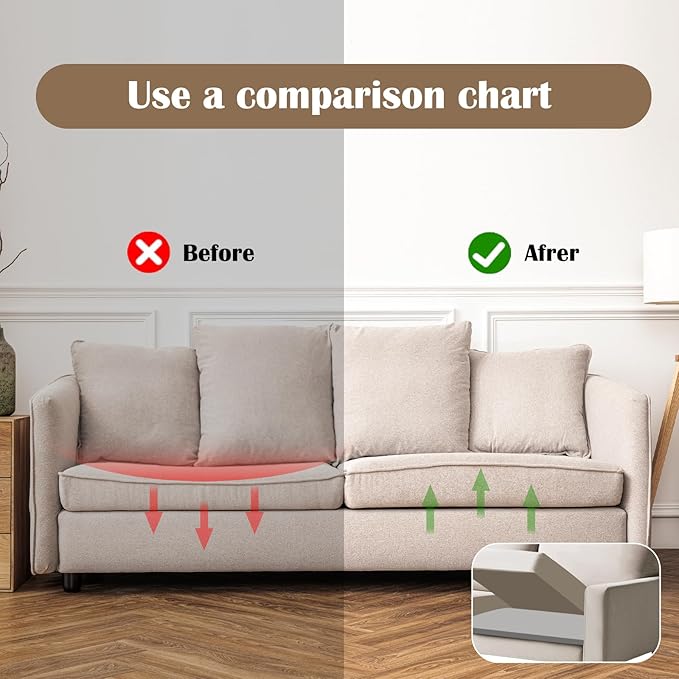 2 Pcs Couch Cushion Support for Sagging Cushion 20" x 20" 40D High Density - Image 3