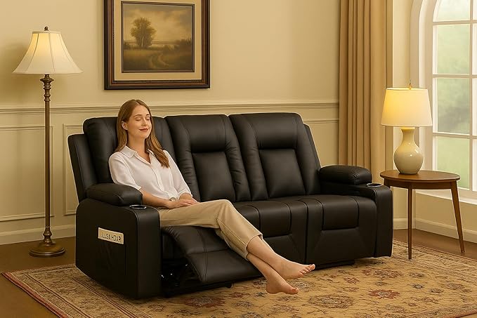 LUCKLIFE Leather Recliner Sofa Set - Image 4