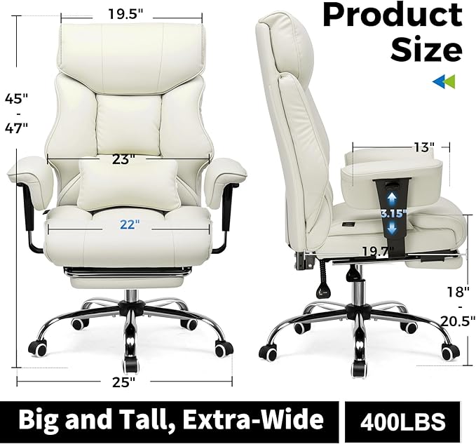 GTRACING Big and Tall Gaming Chair 400lbs Heavy Duty Office Chair - Image 2