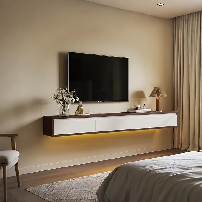Floating TV Stand High Gloss, Floating TV Console, Under TV Shelf - Image 8