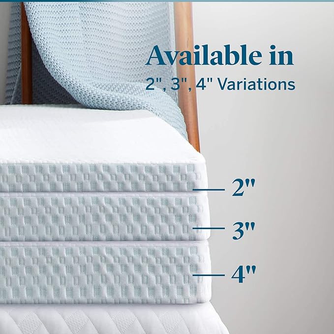 LUCID 4 Inch Lavender Infused Memory Foam Mattress Topper and LUCID Zippered - Image 5