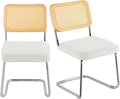 VEVOR Rattan Chairs Set of 2, Mid Century Modern Dining Chair, Upholstered by VEVOR