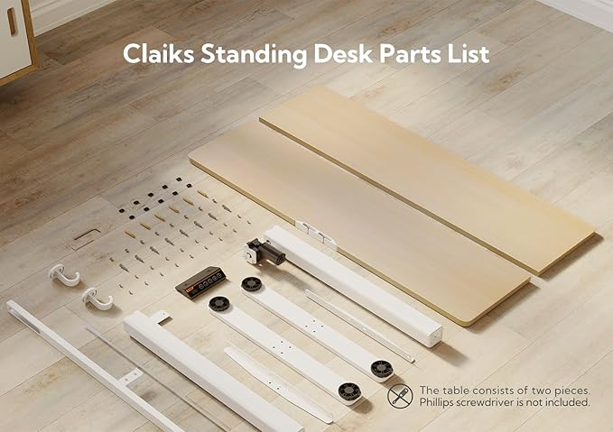 Claiks Electric Height Adjustable Stand Up Desk, 35x20 Inches Sit Stand Desk - Image 7