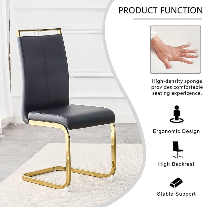 Dining Chairs Set of 2, Faux Leather Dining Chairs - Image 7