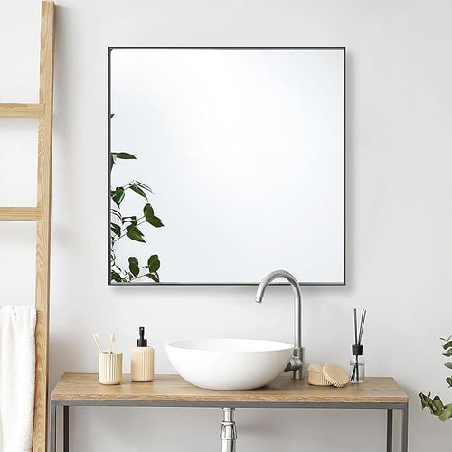 24x24 Inch Black Bathroom Mirror - Image 2