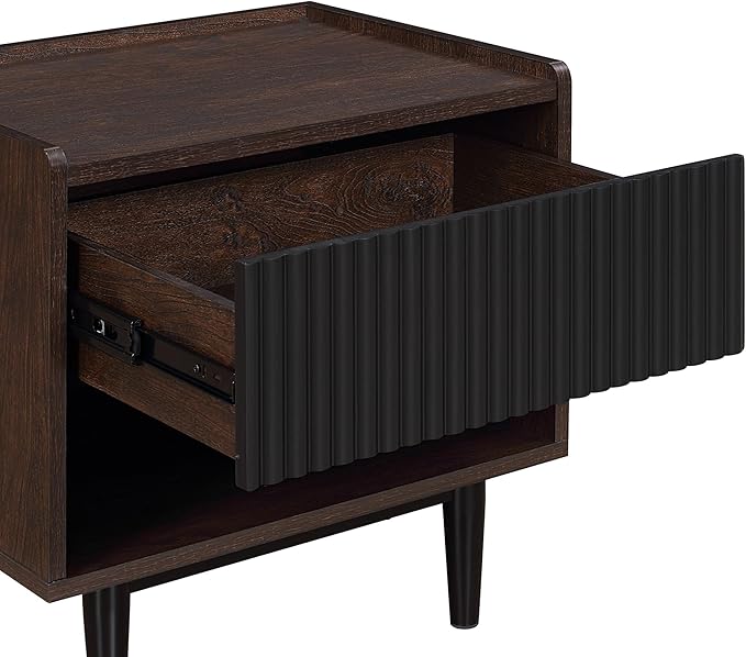 Manhattan Comfort Duane Modern Ribbed Nightstand, Bedside Table - Image 8