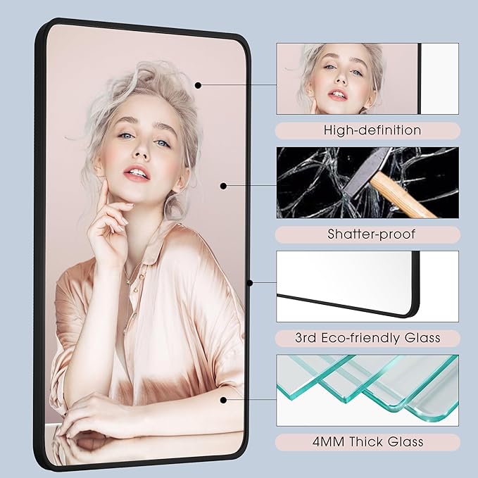 30x40 Inch Rectangle Bathroom Mirror - Image 5