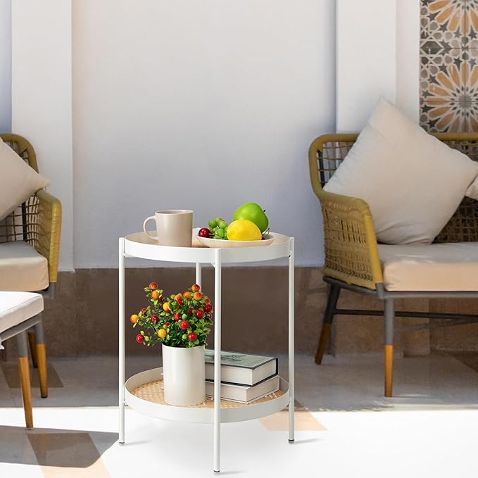 TeoKJ All Metal Side Table, 2 Tier Anti Rust End Table - Image 7
