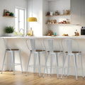 24” Swivel Bar Stools Set of 4, Counter Height Bar Stools Wooden Seat, Metal by Homvinax