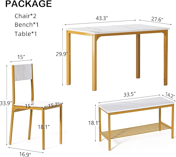 SogesHome 4-Piece Dining Table Set - Image 2