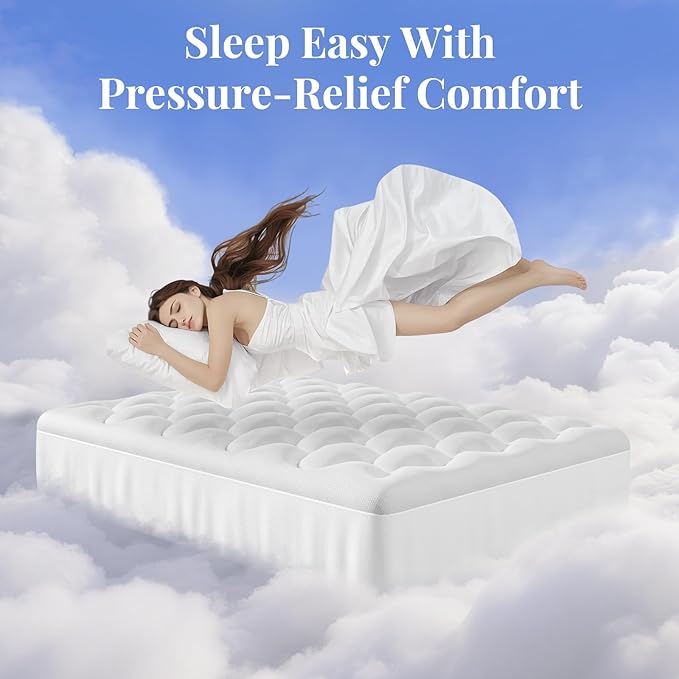 OhGeni Cooling 4 inch Dual Layer Full Mattress Topper, 2 inch Cooling Gel - Image 9