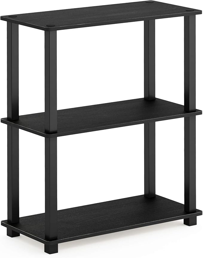 Furinno Turn-S-Tube 3-Tier Compact Multipurpose Shelf 2-Pack Americano/Black - Image 6