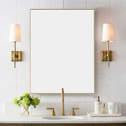 27x36 Inch Orange Gold Bathroom Mirror by Bonverre
