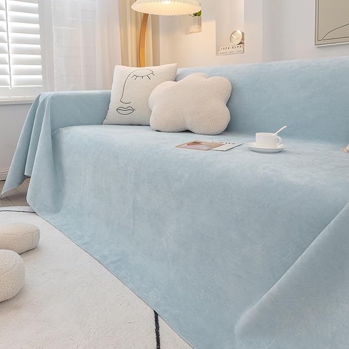 STACYPIK Waterproof Sky Blue Loveseat Couch Cover - Image 9