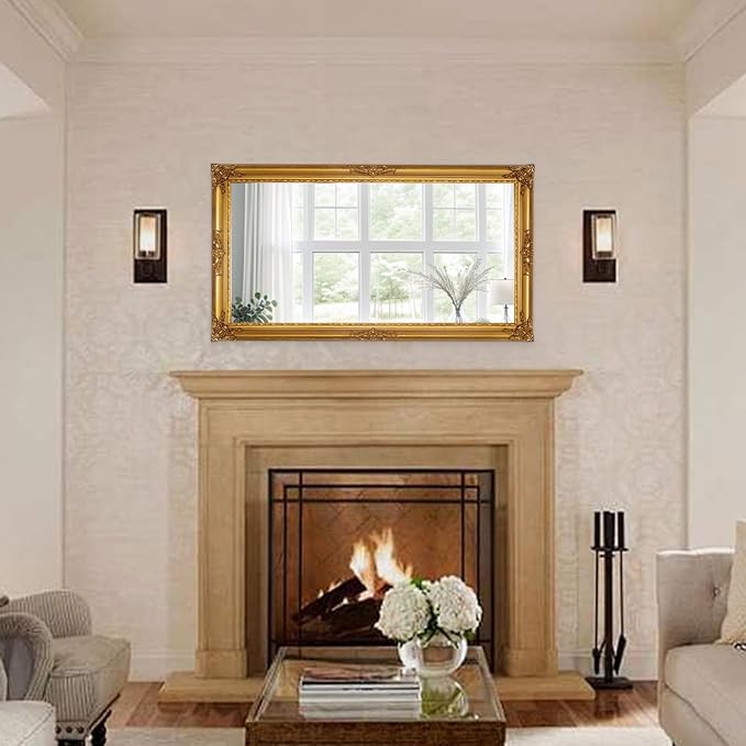 Large Decorative Mirror, Vintage Gold Decor - Image 5