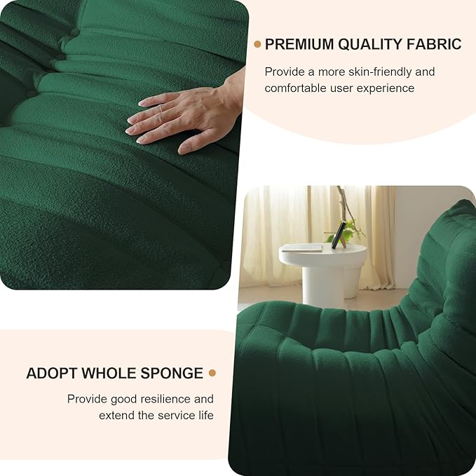 Luxury Sofa Couch Chair, Lazy Floor Seating, Fireside Bean Bag Chair, Ergonomic - Image 3