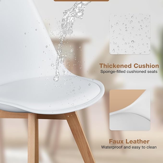 OLIXIS Set of 4 Dining Kitchen Mid-Century Modern Chairs - Image 2