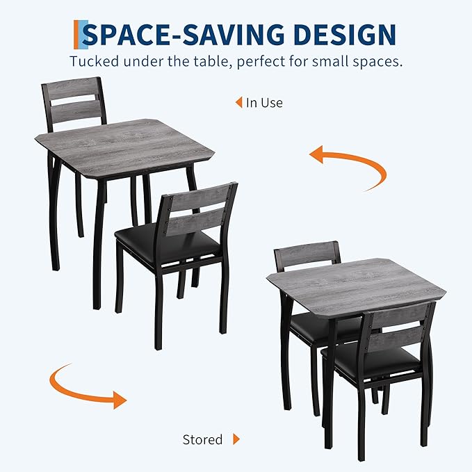Small Dining Table Set for 2, 3-Piece Kitchen Table Set - Image 3