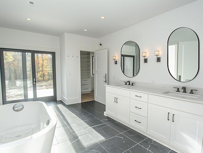 ANDY STAR Large Oval Black Bathroom Vanity Mirror, 30x40 Inch, Stainless Steel - Image 3