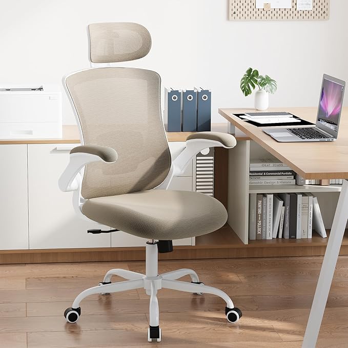 High Back Office Chair with Adjustable Lumbar Support & Headrest, Ergonomic by COLAMYINC