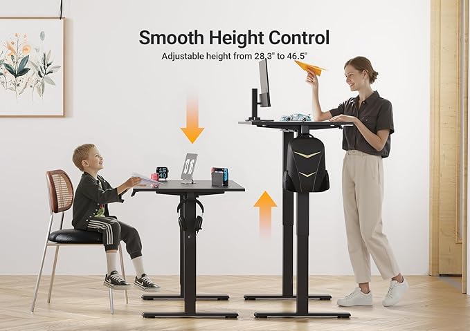 Seang Electric Standing Desk Adjustable Height, 48 x 24 Inch Sit Stand Desk - Image 4