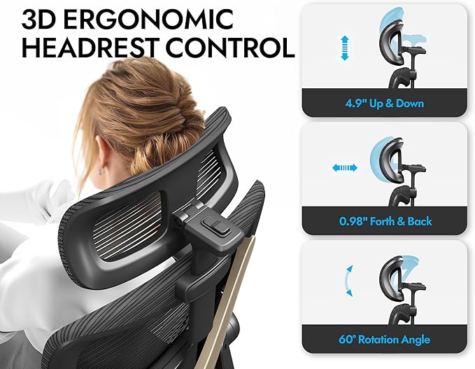 Ergonomic Office Chair-Mesh Computer Desk Chair Comfy, High-Back Gaming Chairs - Image 7