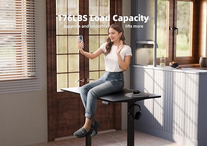 YDN Electric Standing Desk, 40x24 Inch Adjustable Height Stand up Desk - Image 5