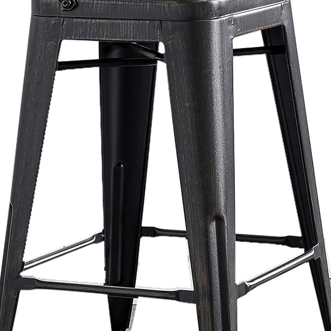 AC Pacific 24” Metal Barstool Set of 4 – Country Rustic Style - Image 7