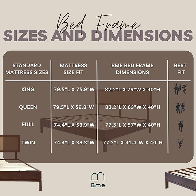 Bme Nipe Full 14 Inch Bohemian Bed Frame - Image 5