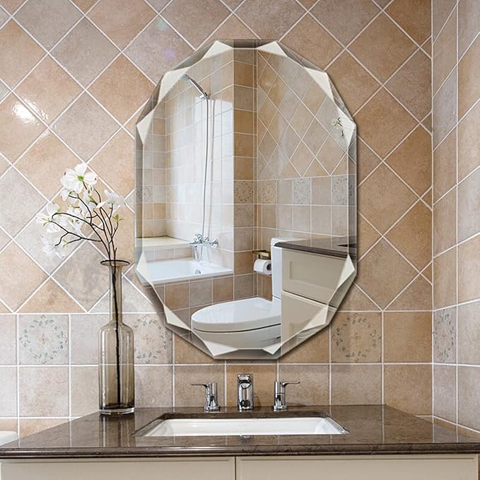 Single Beveled Edge Frameless Wall Mount Bathroom Vanity Mirror, 30” X 36” by Unknown