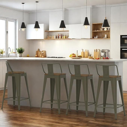 24 Inch Swivel Bar Stools Set of 4, Counter Height Bar Stools - Image 2
