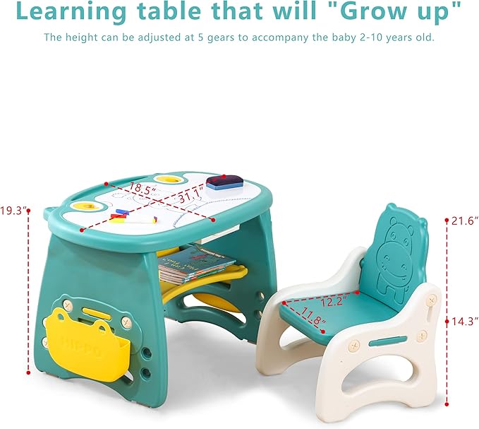 Kids Table and Chair Set The Table Can Be Graffiti and The Height Can Be Raised - Image 2