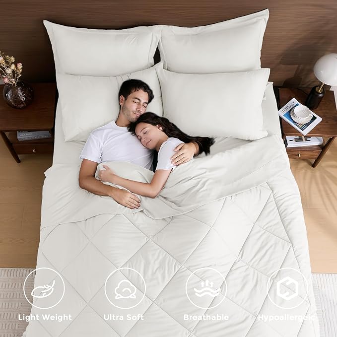 HEVUMYI Ivory Twin Comforter Set - Image 2