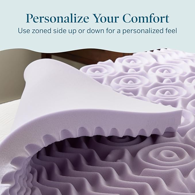 LUCID 3 Inch 5 Lavender Memory Foam Plush-Calming Targeted Convoluted Comfort - Image 5