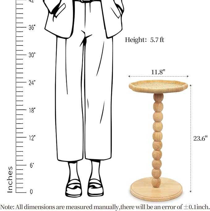 Drink Table, Boho Rattan Flower Small Side Table - Image 2