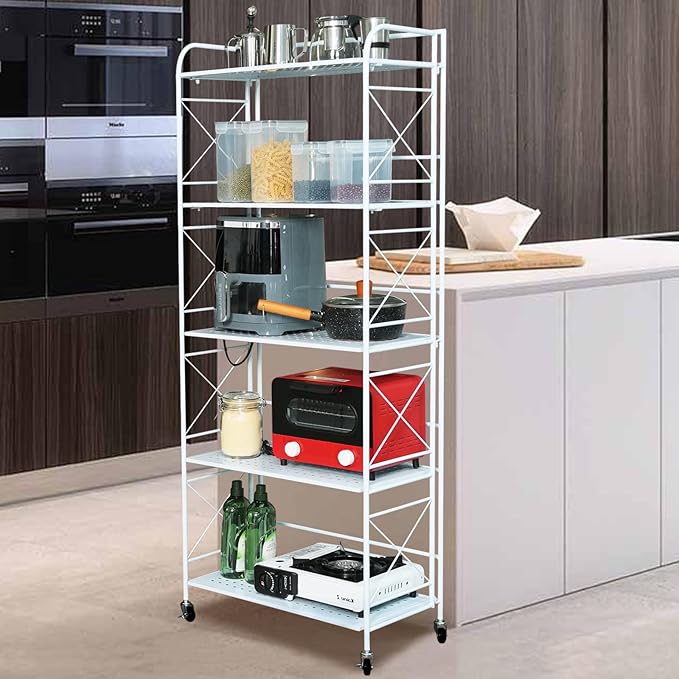 Foldable 4-Tier Metal Shelf - Image 6