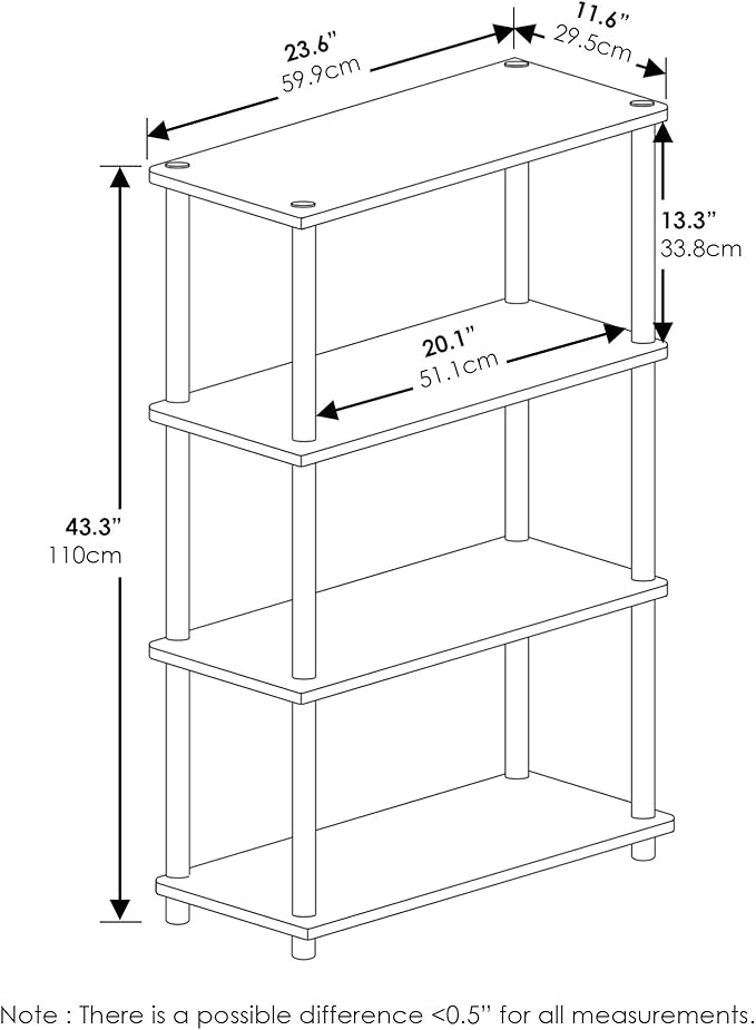 Furinno Turn-N-Tube 4-Tier Multipurpose Shelf Display Rack, Round Tubes - Image 9