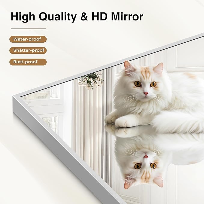 40x60inch Silver Bathroom Mirror, Large Rectangular Wall Mirrors - Image 4