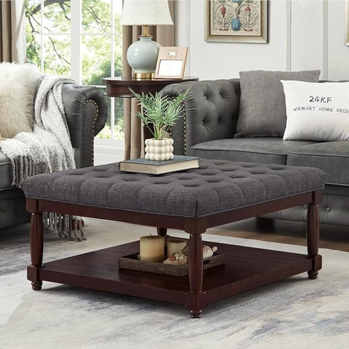 24KF Upholstered Square Coffee Table by WEMARTHOMEDECOR