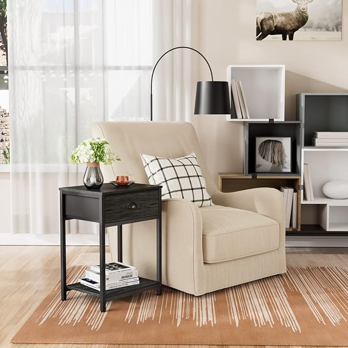 Nightstands Set of 2, Industrial End Table - Image 9