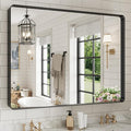WEER Black Bathroom Mirror for Wall, 48X40 Inch Matte Black Mirror, Rectangular by WEER