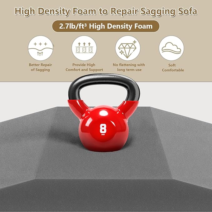 2 Pcs Couch Cushion Support for Sagging Seat High Density Trapezoidal Couch - Image 4