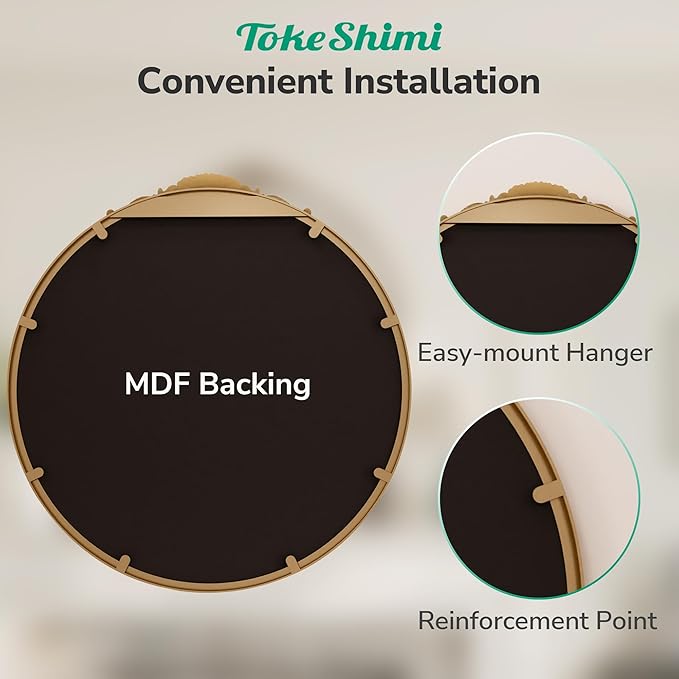 TokeShimi 24x24 Vintage Round Mirror - Image 6