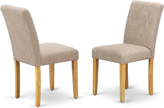 East West Furniture DMAB3-OAK-04 3 Piece Kitchen Table Set Contains a Round - Image 4