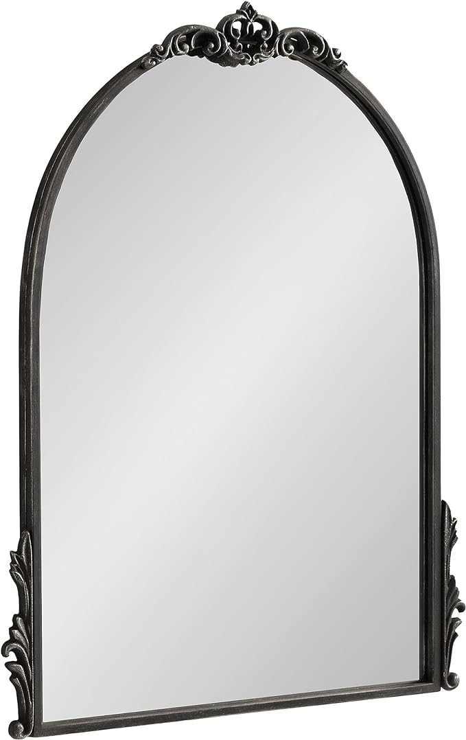 Kate and Laurel Myrcelle Traditional Arched Mirror; 21 x 26; Antique Black; by KateandLaurel