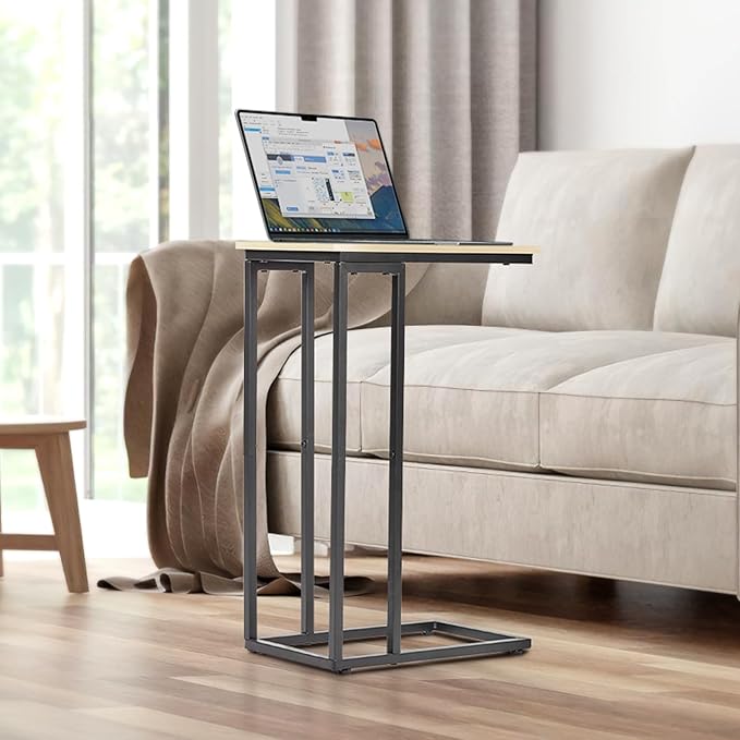 C-Shaped End Table, for Living Room, Small Spaces, TV Tray Couch Side Tables - Image 7