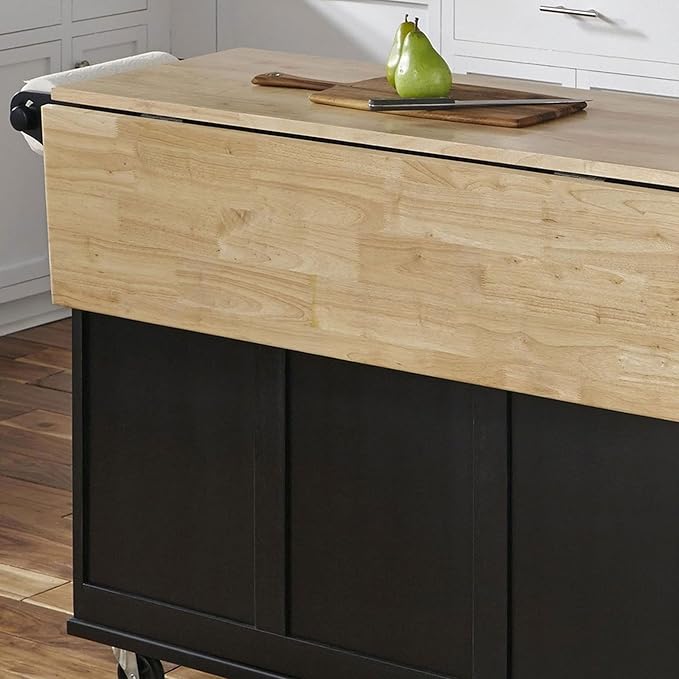 Homestyles Dolly Madison Black Mobile Kitchen Island Cart - Image 11