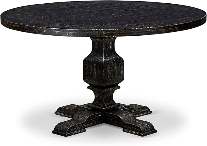 I53-11-TP Wooden Table with Acacia Wood Round Tabletop and Stylish Pedestal Base by LuxebyEastWestFurniture