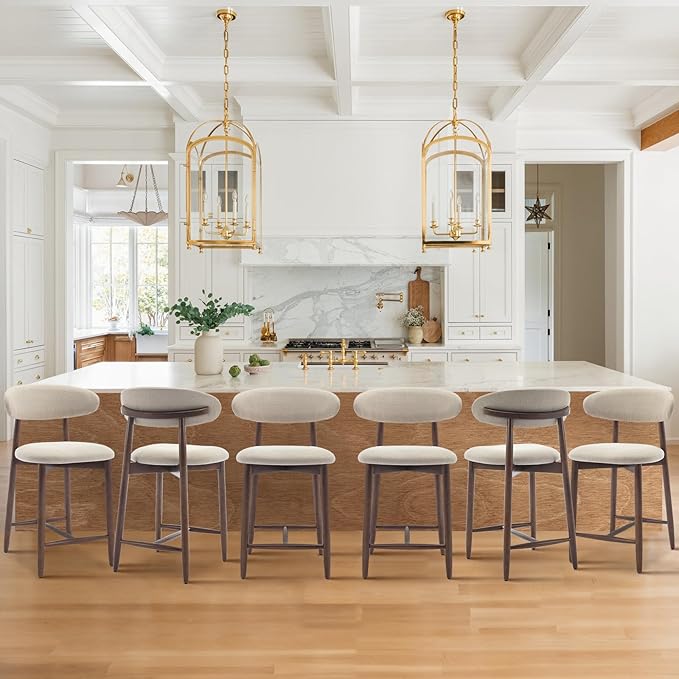 COLAMY Counter Height Bar Stools Set of 6, Kitchen Bar Stools - Image 3