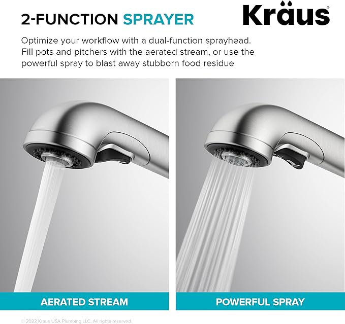 KRAUS Allyn Pull-Out Single Handle Kitchen Faucet in Matte Black, KPF-4103MB - Image 7